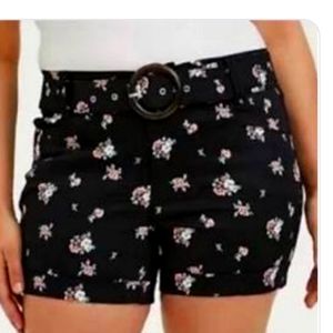 Torrid sateen pink floral shorts size 12 NWT